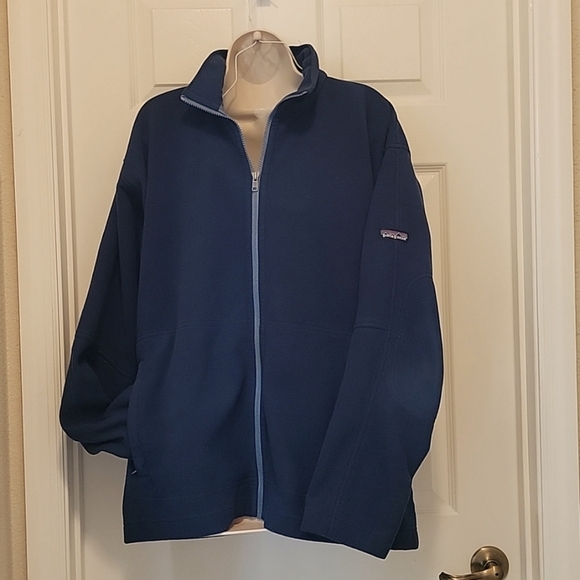 MEN'S PATAGONIA FULL ZIP NAVY FLEECE (sz - xl) - Picture 1 of 4